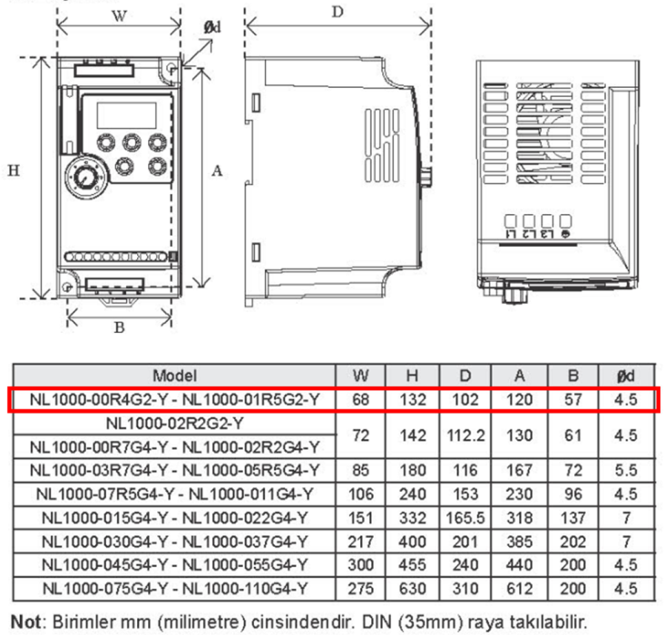 yoko様限定販売ページ Yılmaz 0,37 kw 1-Faz 230 volt Monofaze NL1000-00R4G2-Y YB1000